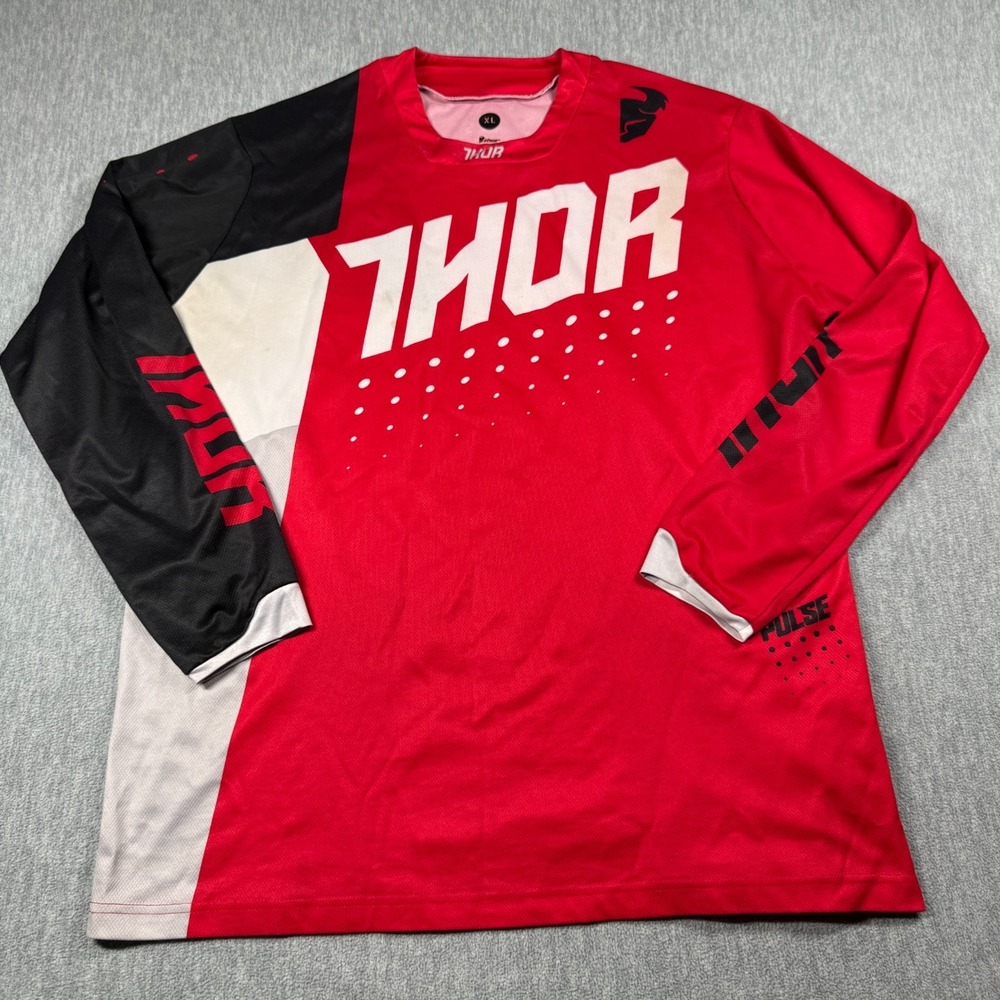 Thor Jersey Mens XL Red Black White Pulse Motocross MX Dirt Bike Racing Off Road